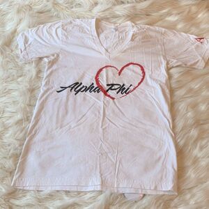 Alpha Phi Sorority Heart T-shirt by American Apparel Size S